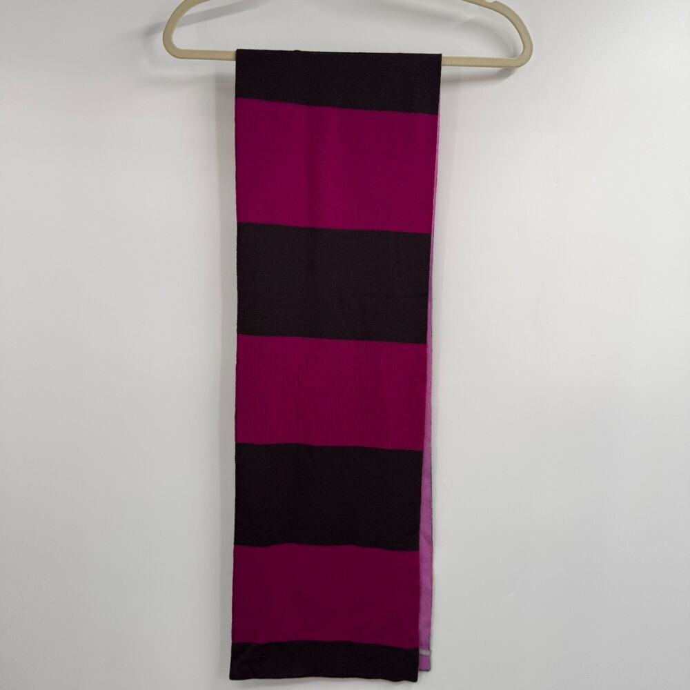 Icebreaker Merino Wool Striped Knit Scarf Unisex Brown Pink Colorblock Thermal